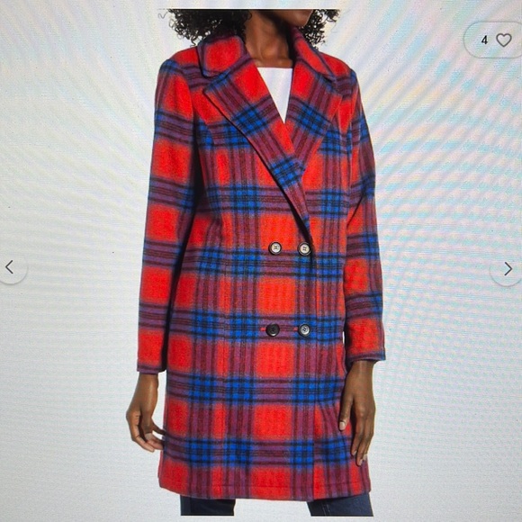 bp Jackets & Blazers - BP Plaid Double-Breasted Coat
